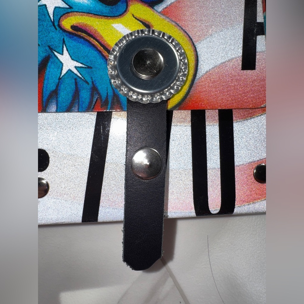 Upcycled License Plate Mini Purse Patriotic Eagle Design Unique Statement Purse - Picture 8 of 8